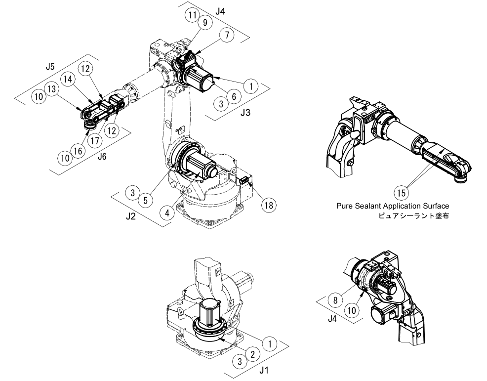 Sơ đồ cấu hình các bộ phận của robot hàn OTC FD-V8L