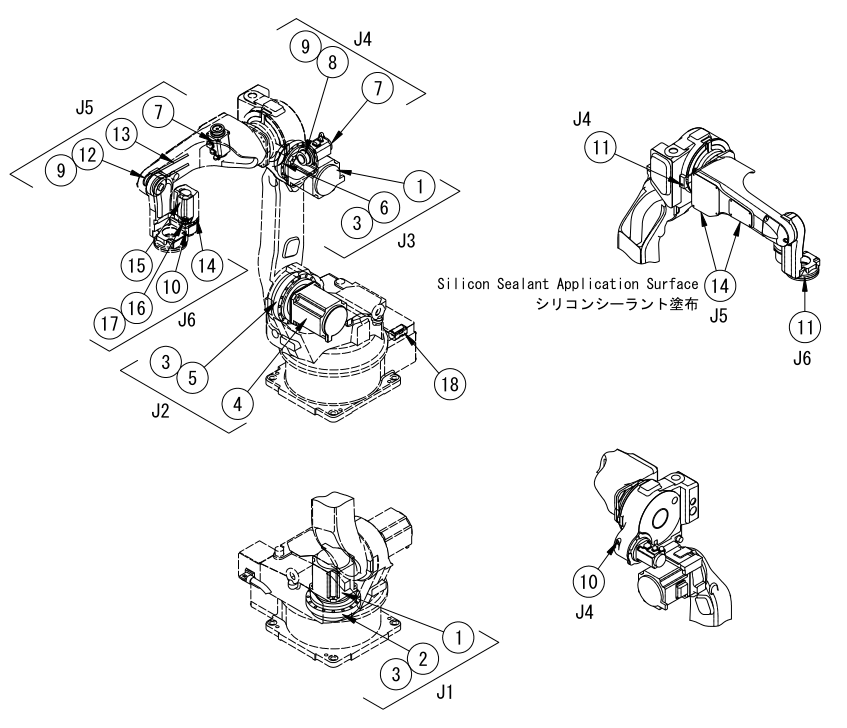 Sơ đồ lắp ráp chi tiết Robot OTC AII-B4 (A2-B4)