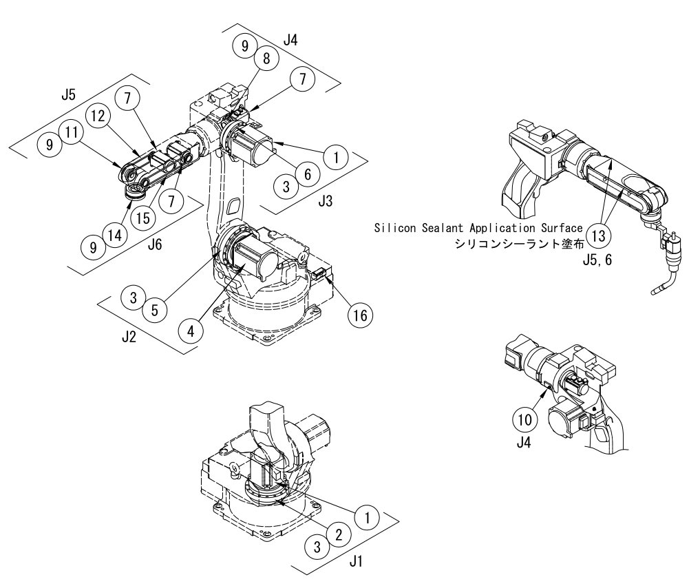 Sơ đồ lắp ráp chi tiết Robot OTC AII-V6 (A2-V6)