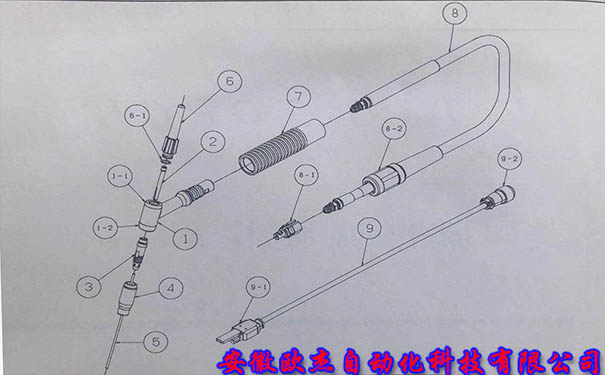 Sơ đồ bung tách mỏ hàn TIG làm mát gió OTC AWX-2081 - Phân tích chi tiết linh kiện