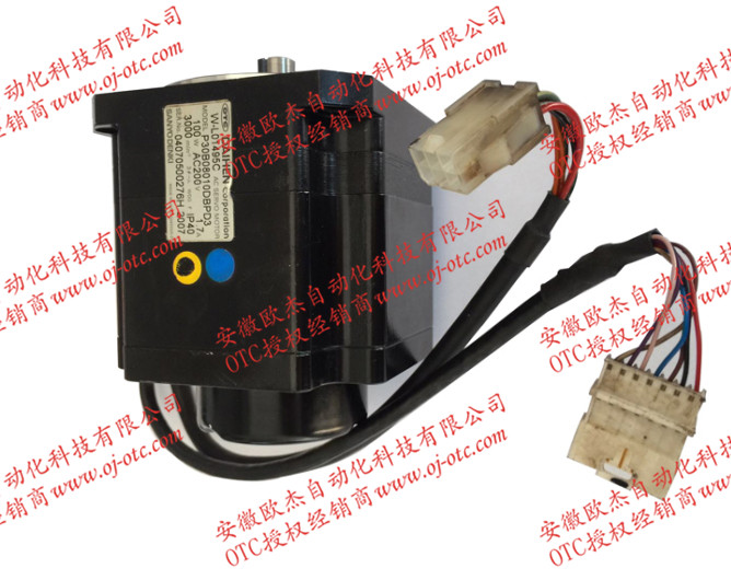Motor servo OTC DAIHEN W-L01495 - mặt trước và đầu nối